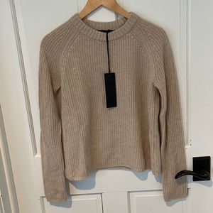 Jenni Kayne Cashmere Fisherman Sweater Oatmeal XS